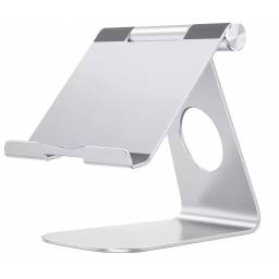 SOPORTE DE MESA O ESCRITORIO PARA TABLETAS EN ALUMINIO CON INCLINACIN REGULABLE