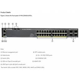 CISCO CATALYST 2960-X SERIES 24 PUERTOS GIGABIT + 4 GIGABIT SFP RACKEABLE