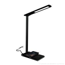 LAMPARA DE ESCRITORIO LED PLEGABLE + CARGA INALAMBRICA Y PUERTO USB