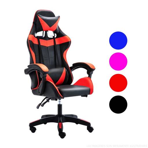 SILLA GAMER DE ESCRITORIO RECLINABLE CON RUEDAS VARIOS COLORES