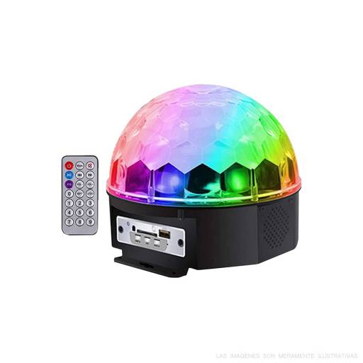 MEDIA ESFERA DE LUCES CON PARLANTE BLUETOOTH MUSIC