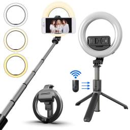 ARO DE LUZ SELFIE STICK BLUETOOTH TRPODE L07 CON LUZ DE ANILLO LED DE 5 PULGADAS